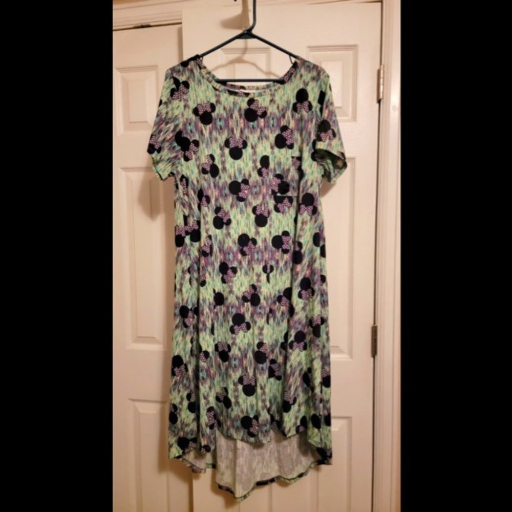 LulaRoe XL Carly Dress - Minnie Mouse